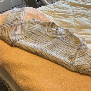 J. Crew Pastel Striped Crewneck Sweater in Cream, Lavender & Mint